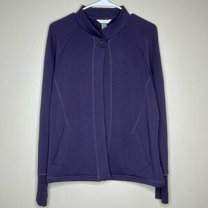 Christopher & banks NWT women’s purple‎ 1 button fly open jacket Sweater Size SP